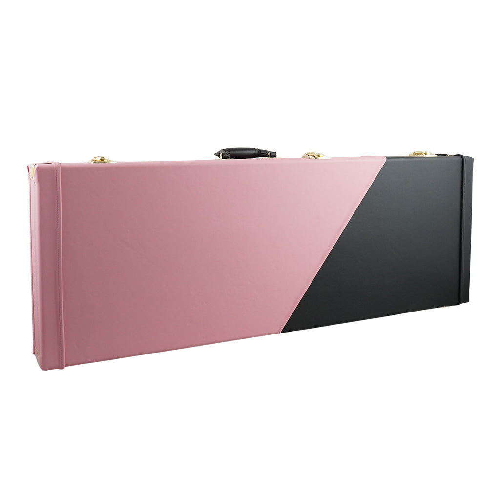 Sky 2 Tone Electric Guitar Hard Case - Black & Pink w/ Black Interior