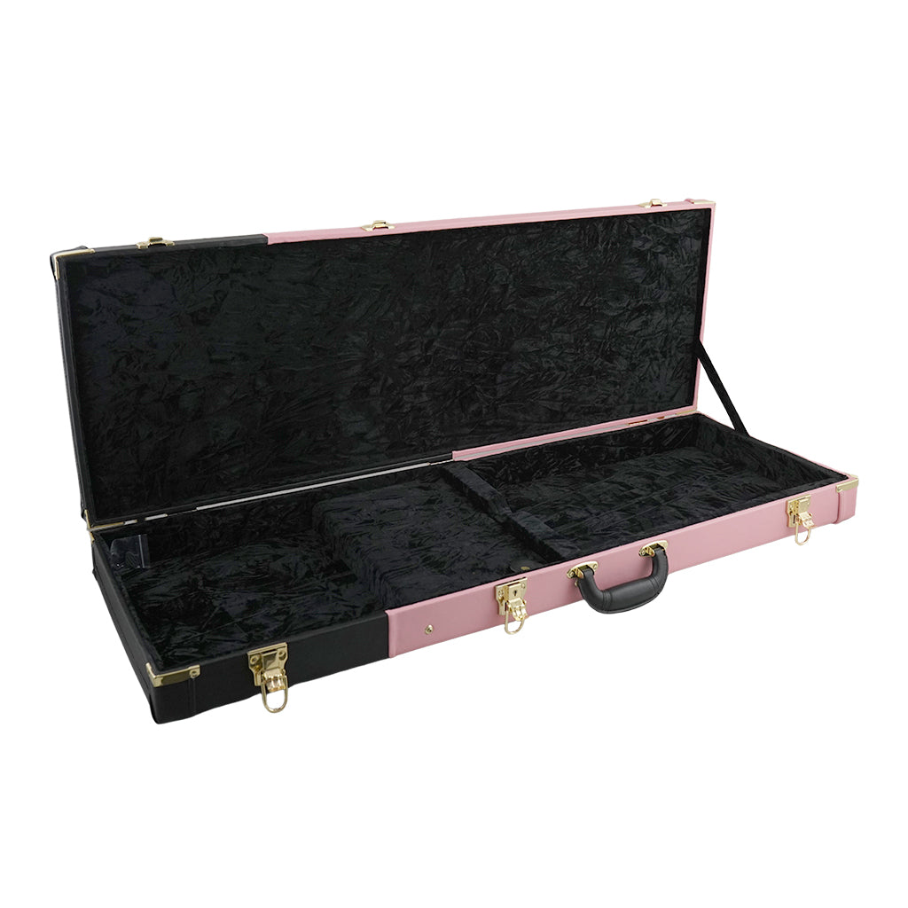 Sky 2 Tone Electric Guitar Hard Case - Black & Pink w/ Black Interior - Image 3