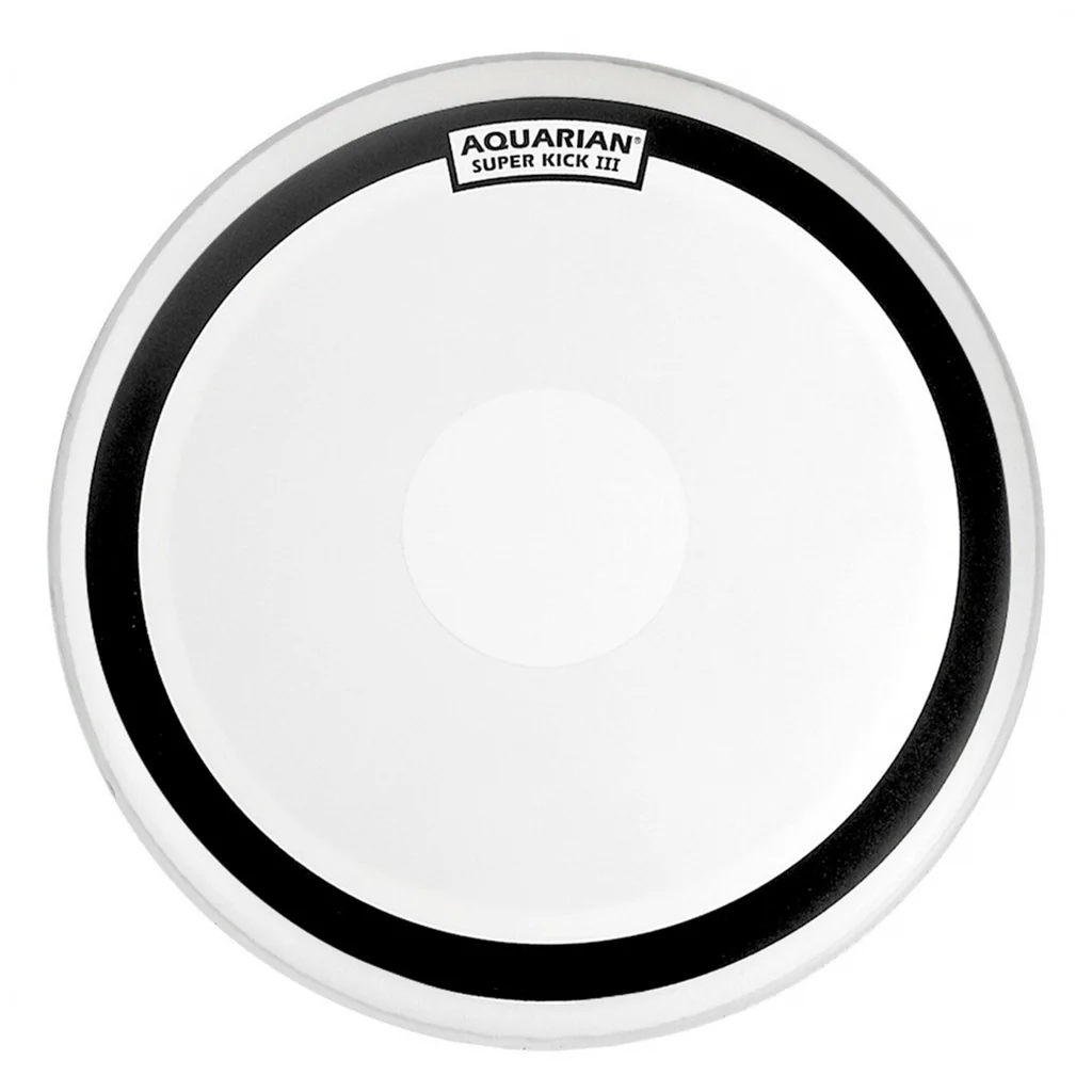 Aquarian SKIII24 24" Super-Kick 3 Coated 1ply w/Power Dot White