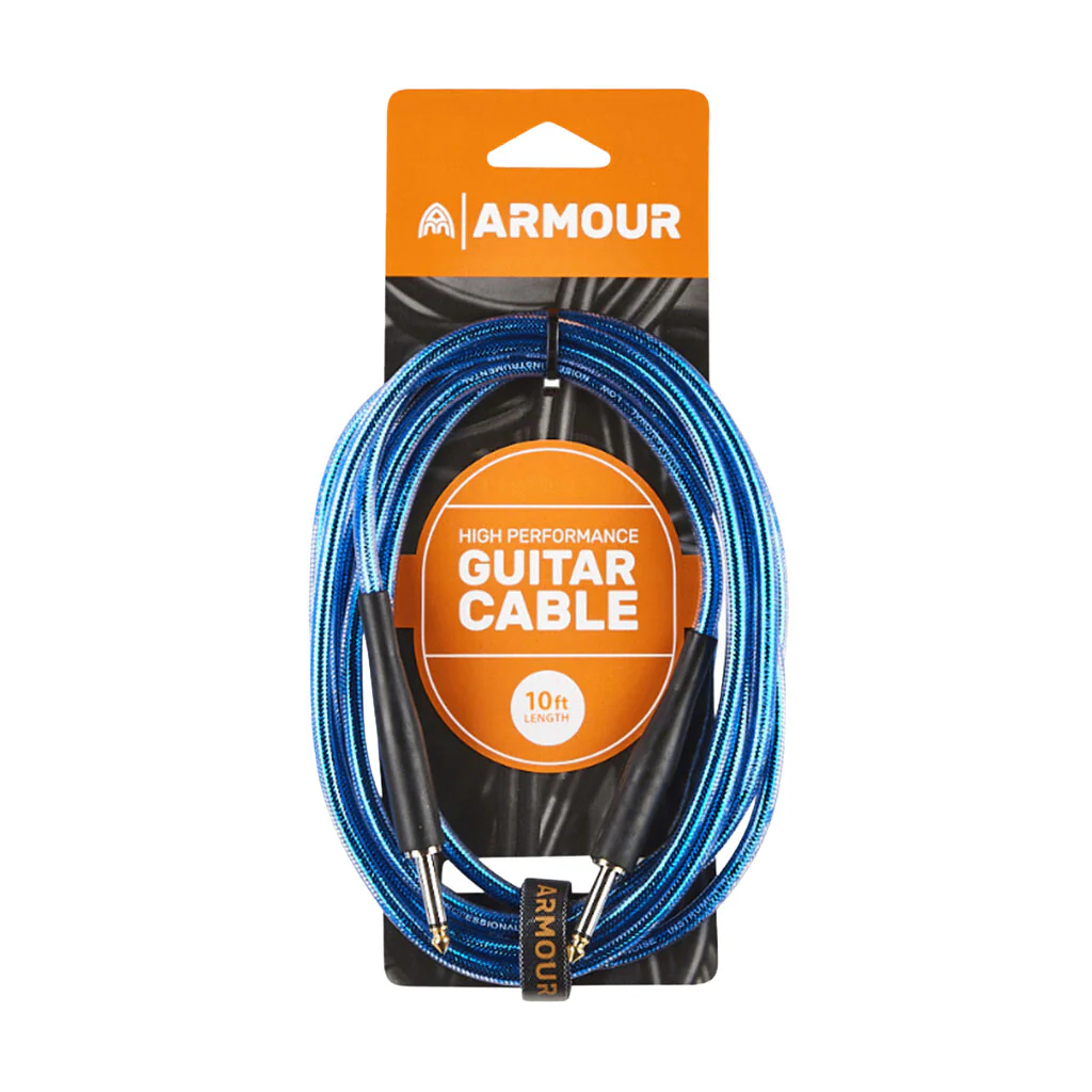 Armour GC10B Guitar 10 Foot Transparent Blue Lead