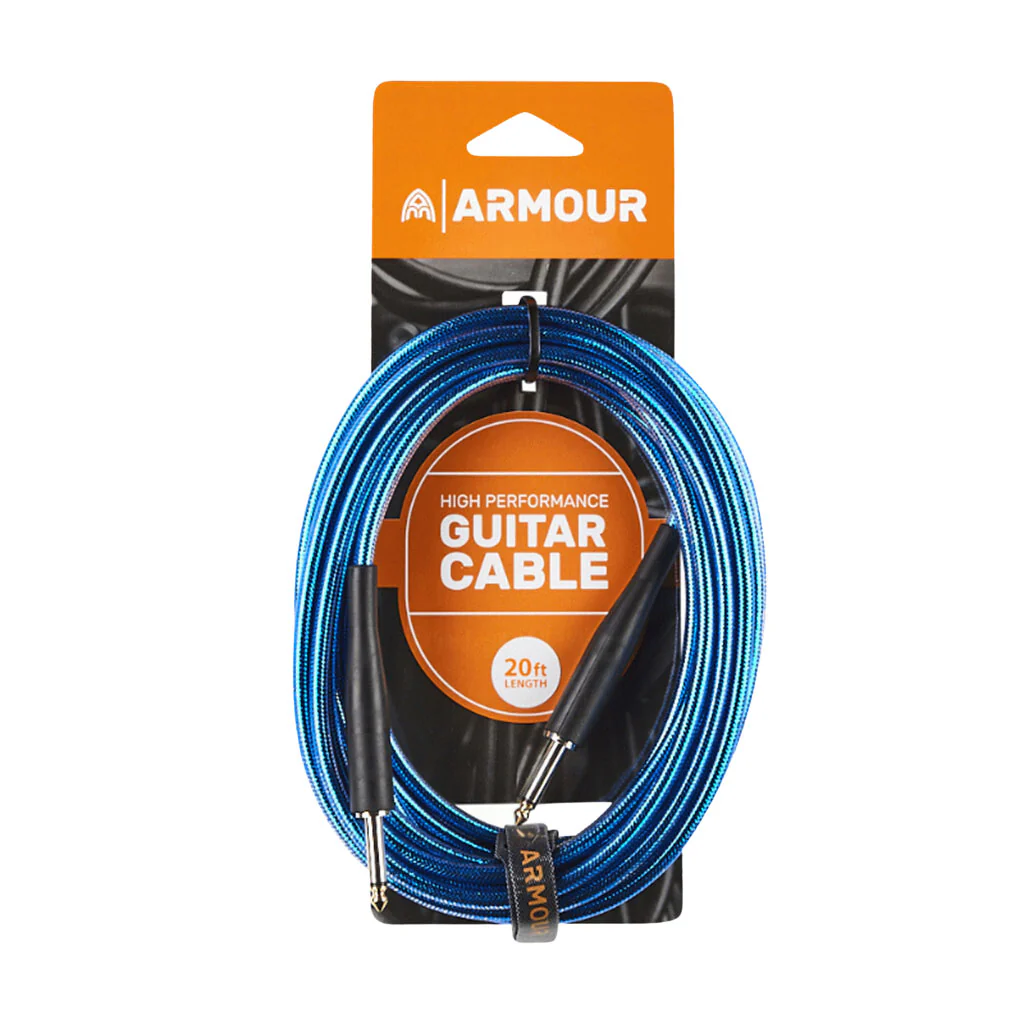 Armour GC20B Guitar 20 Foot Transparent Blue Lead