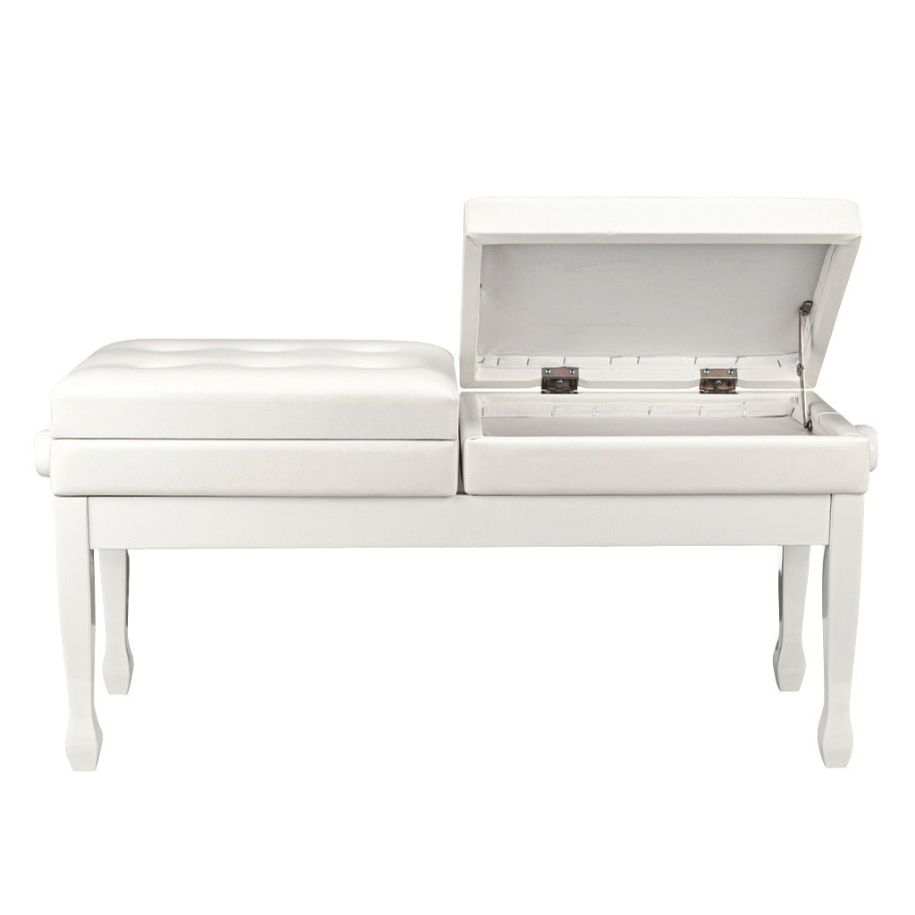 Beale BPB990 WH Dual Adjustable Duet Piano Bench - Image 3
