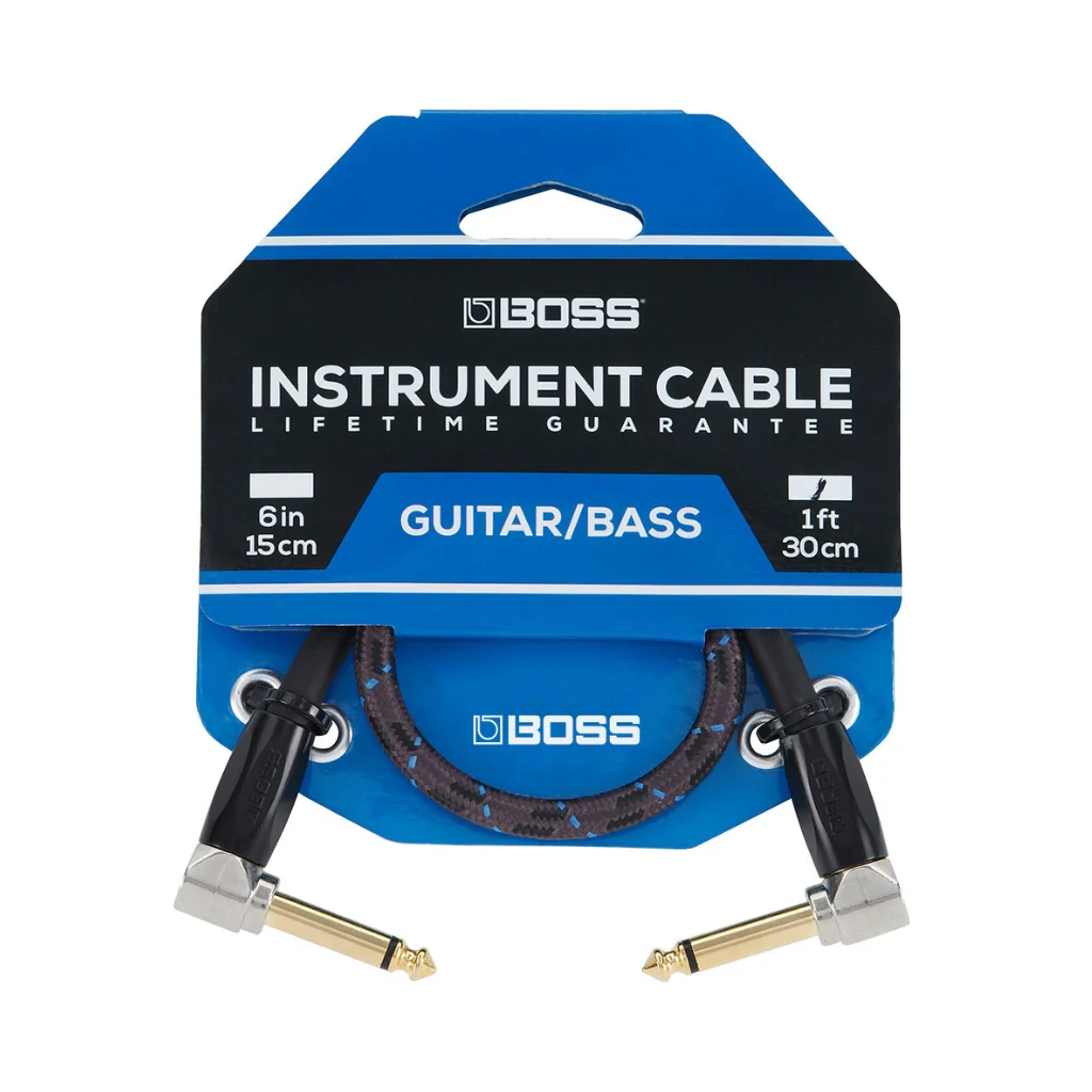 Boss BIC3AA Right-Angle 1/4-inch TS to Same Instrument Cable 3ft