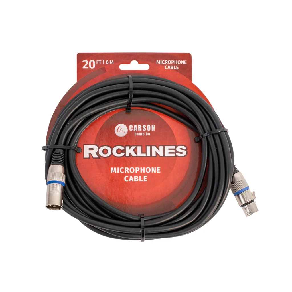 Carson Rocklines 20 ft Microphone/Audio Cable - Black