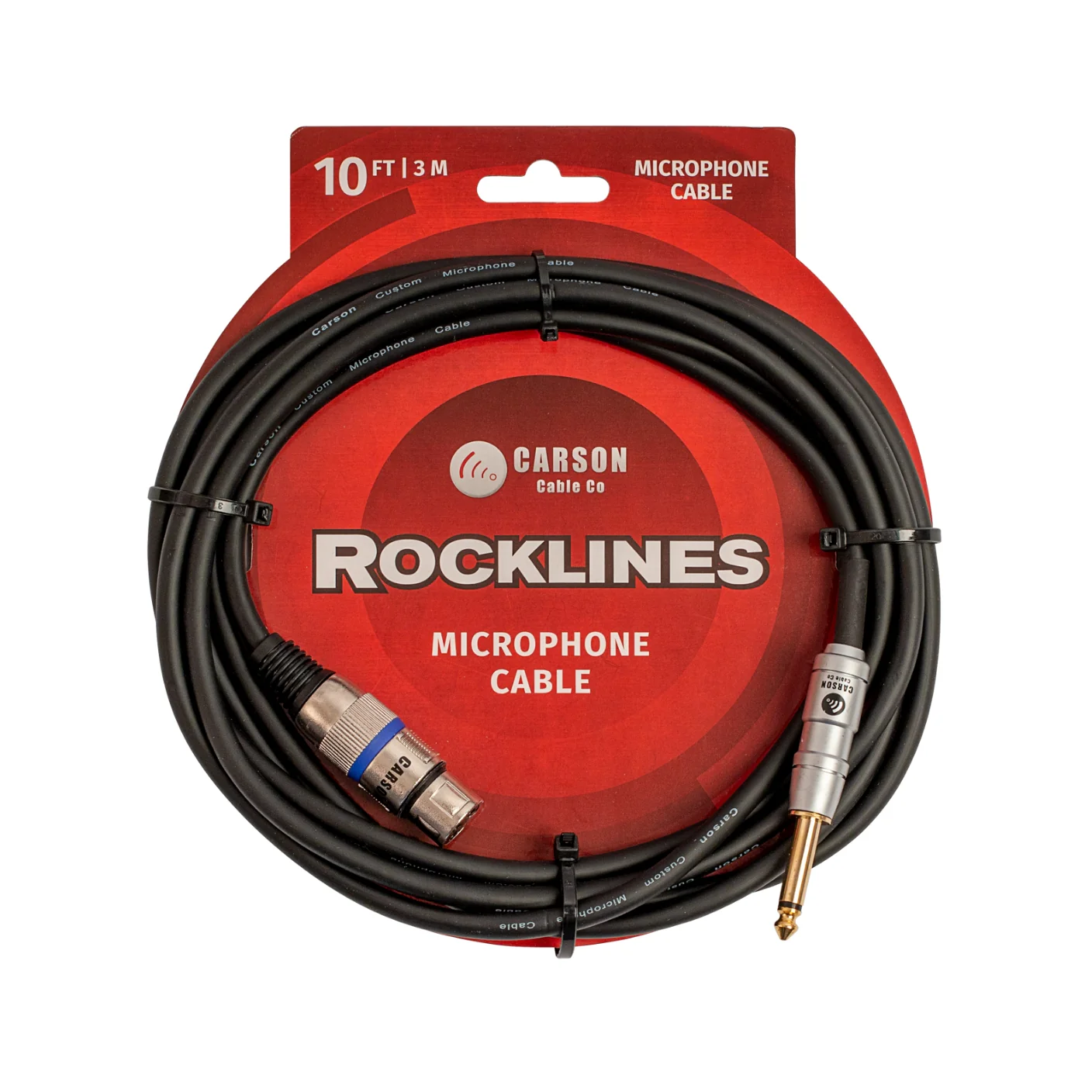 Carson Rocklines 6.3 Mono Jack Plug (M) to XLR (F) Microphone Cable 10ft