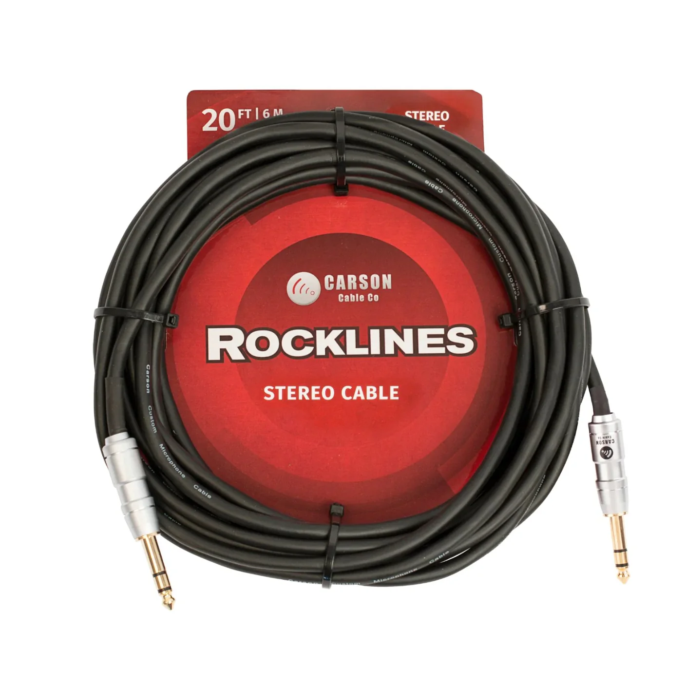 Carson Rocklines TRS to TRS Stereo Instrument Cable 20ft