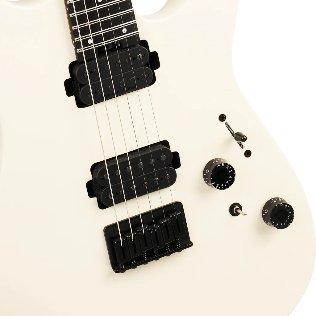Charvel Pro-Mod Plus Dinky® DK24 HH HT EB Electric Guitar - Crème White, Ebony Fingerboard - Image 7