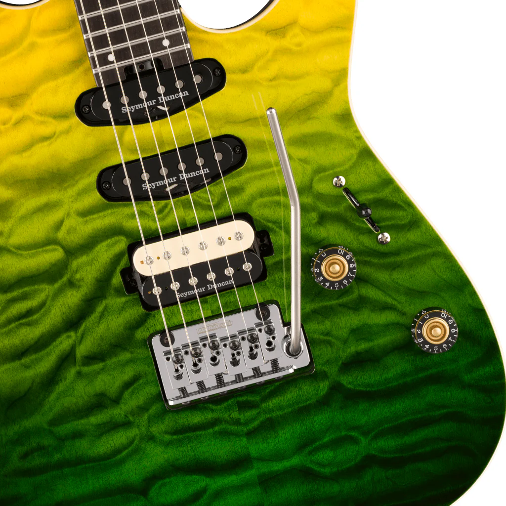 Charvel Pro-Mod Plus Dinky DK24 HSS 2PT EB QM Electric Guitar - Zombie Fade - Image 6