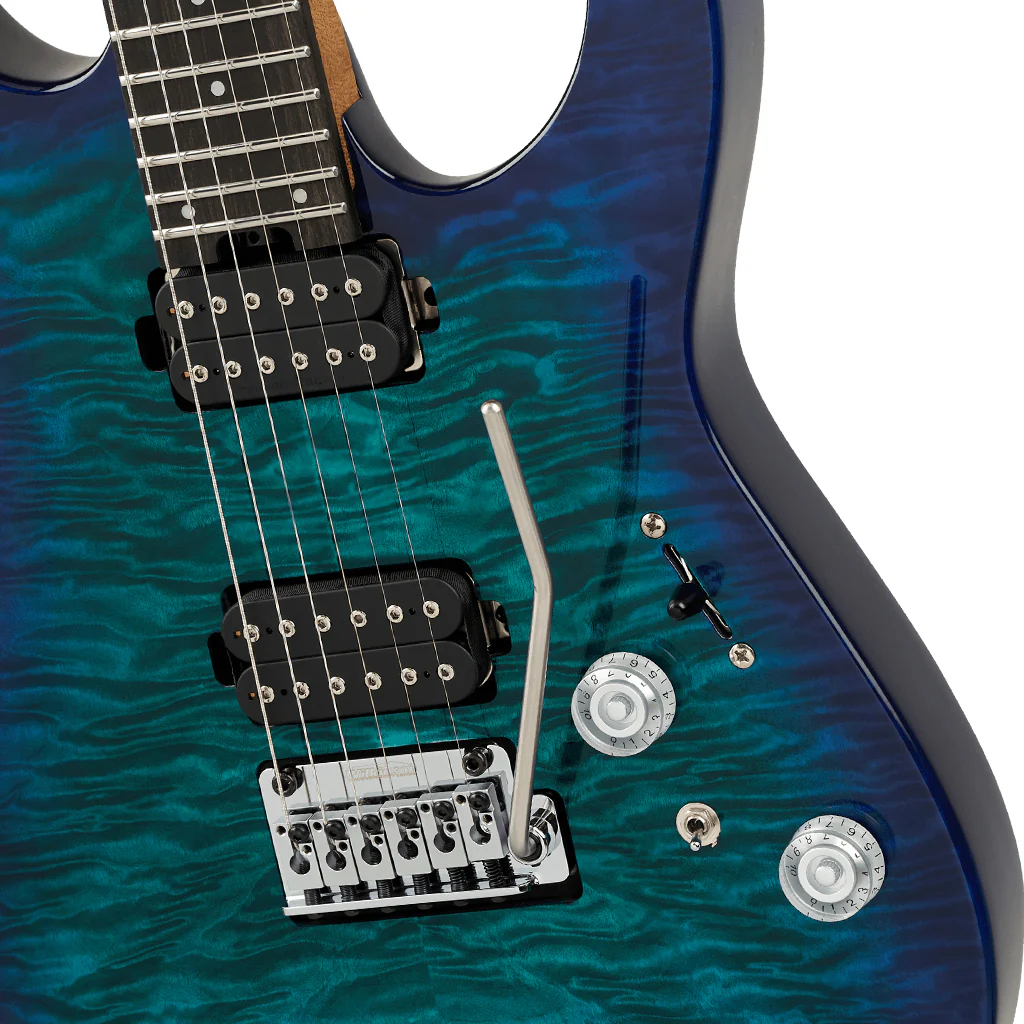 Charvel Pro-Mod Plus DK24 HH 2PT EB QM Electric Guitar - Chlorine Burst - Image 7