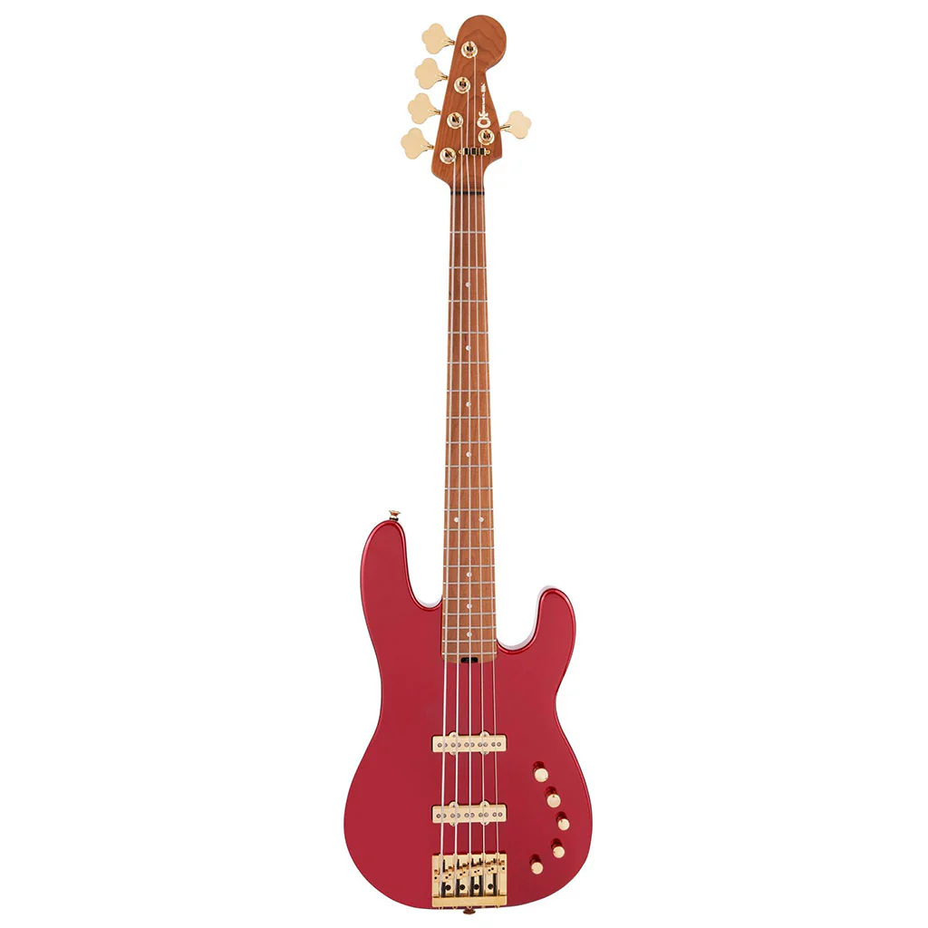 Charvel - Pro-Mod San Dimas® Bass JJ V - Caramelized Maple Fingerboard - Candy Apple Red - Image 2