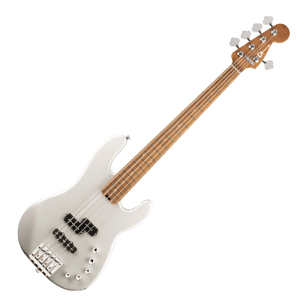Charvel Pro-Mod San Dimas Bass PJ V, Caramelized Maple Fingerboard - Platinum Pearl - Image 7