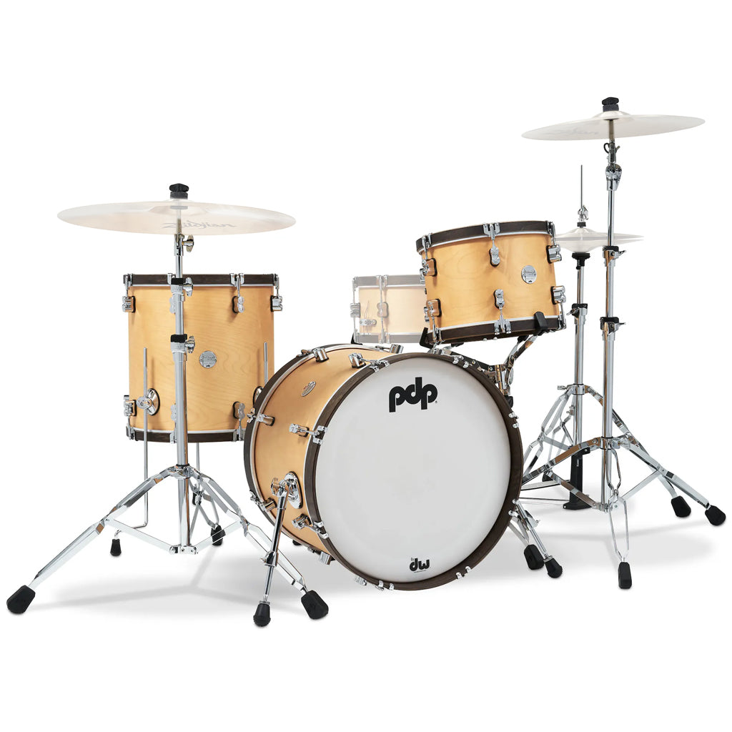 PDP Concept Maple Classic 3-piece Shell Pack with 20 inch Kick - Natural with Walnut Hoops
