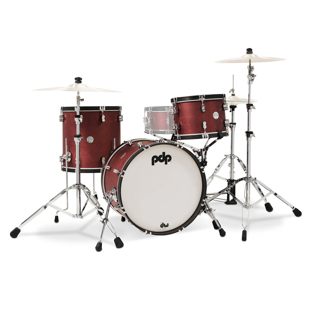 PDP Concept Maple Classic 3-piece Shell Pack with 20 inch Kick - Oxblood with Ebony Hoops