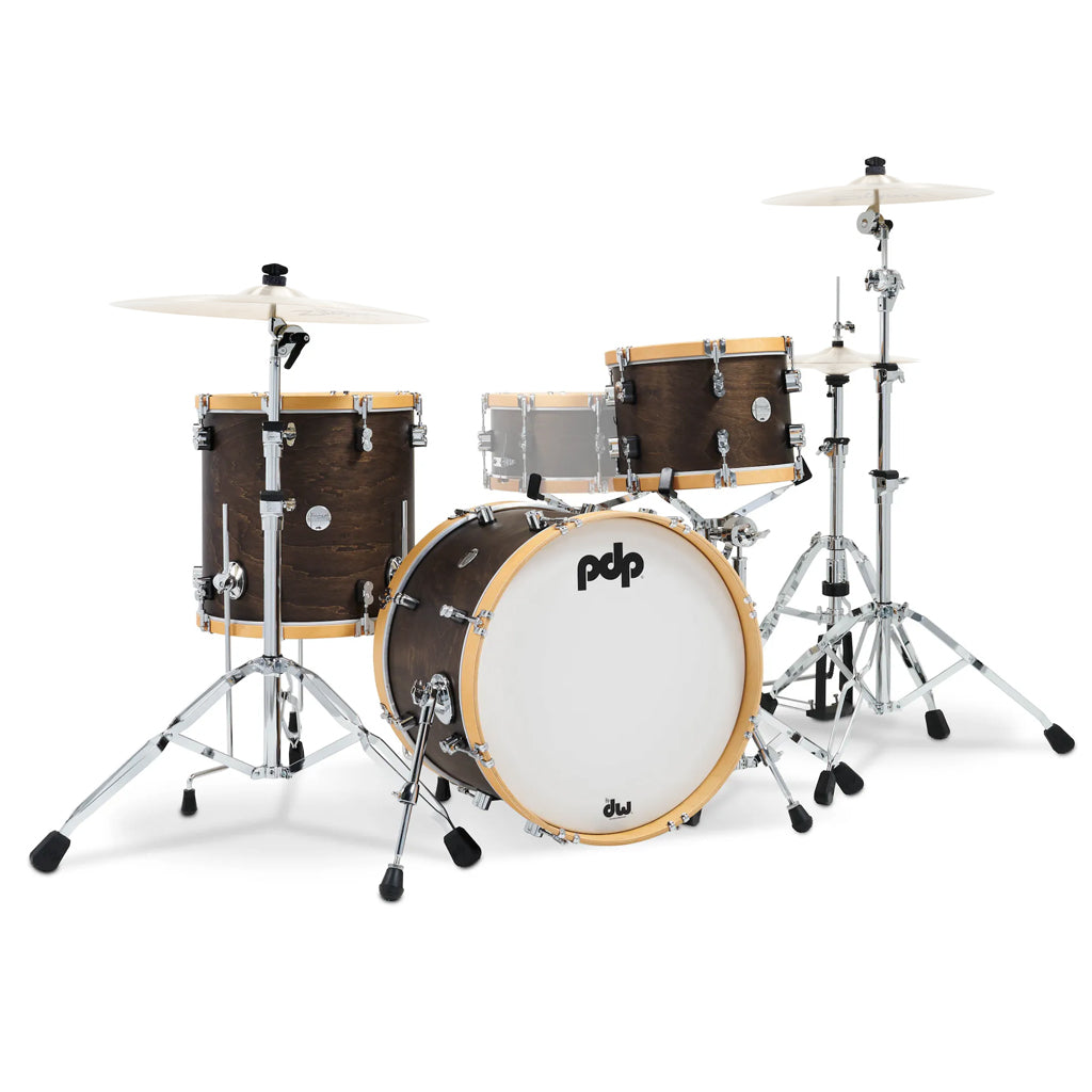 PDP Concept Maple Classic 3-piece Shell Pack with 20 inch Kick - Walnut with Natural Hoops