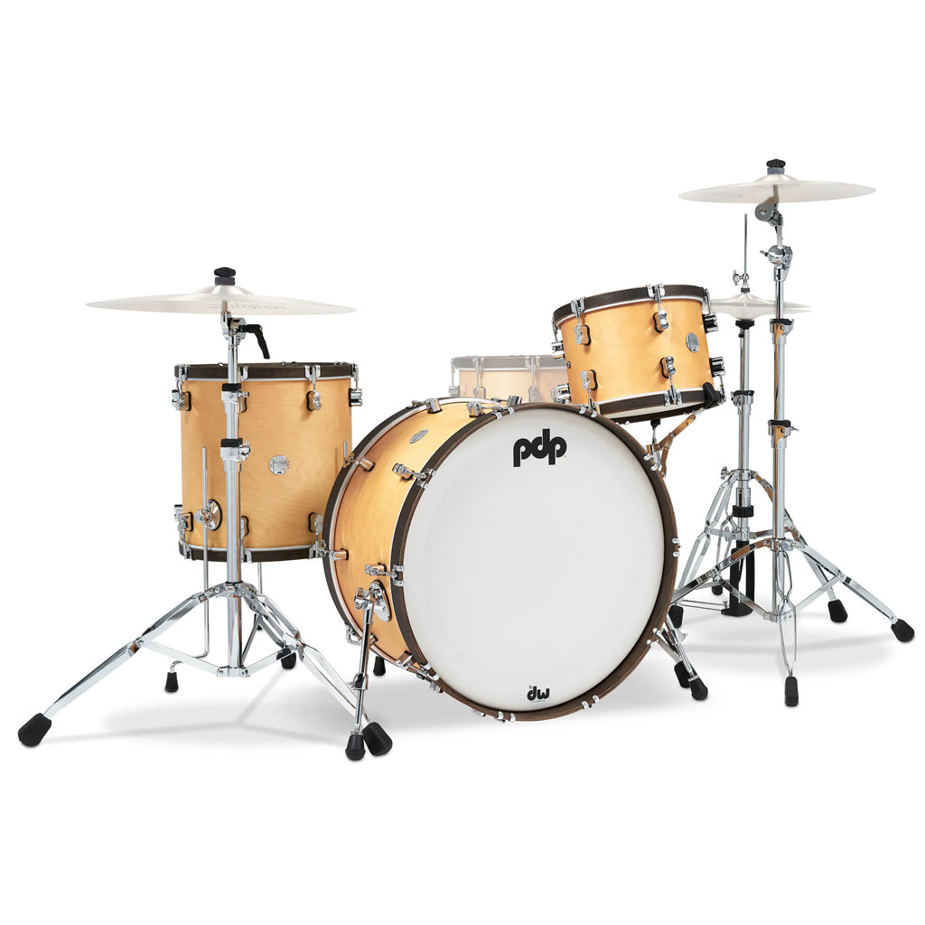 PDP Concept Maple Classic 3-piece Shell Pack with 24 inch Kick - Natural with Walnut Hoops