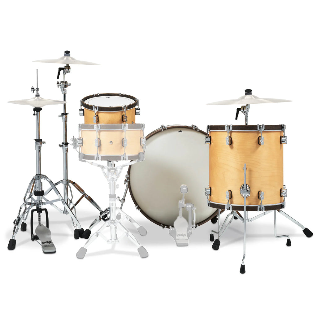 PDP Concept Maple Classic 3-piece Shell Pack with 26 inch Kick - Natural with Walnut Hoops - Image 2