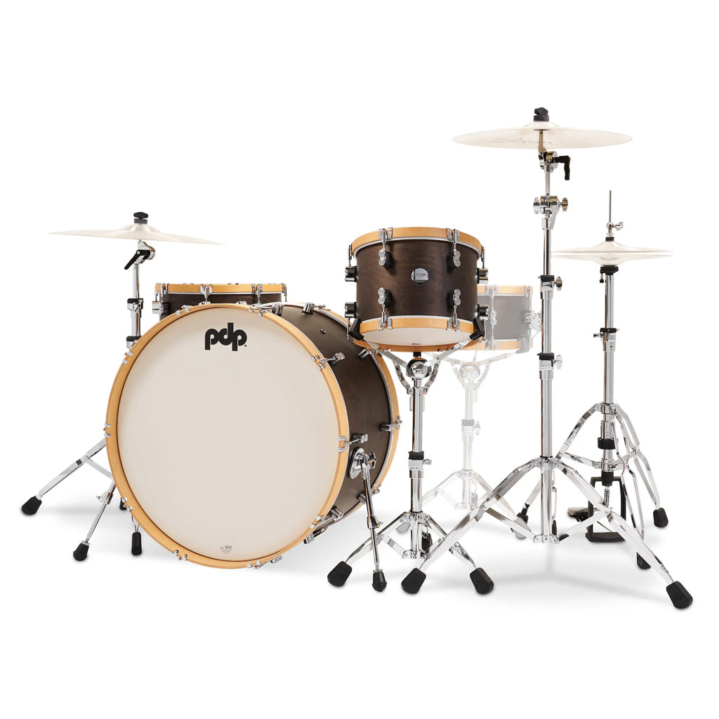 PDP Concept Maple Classic 3-piece Shell Pack with 26 inch Kick - Walnut with Natural Hoops - Image 3