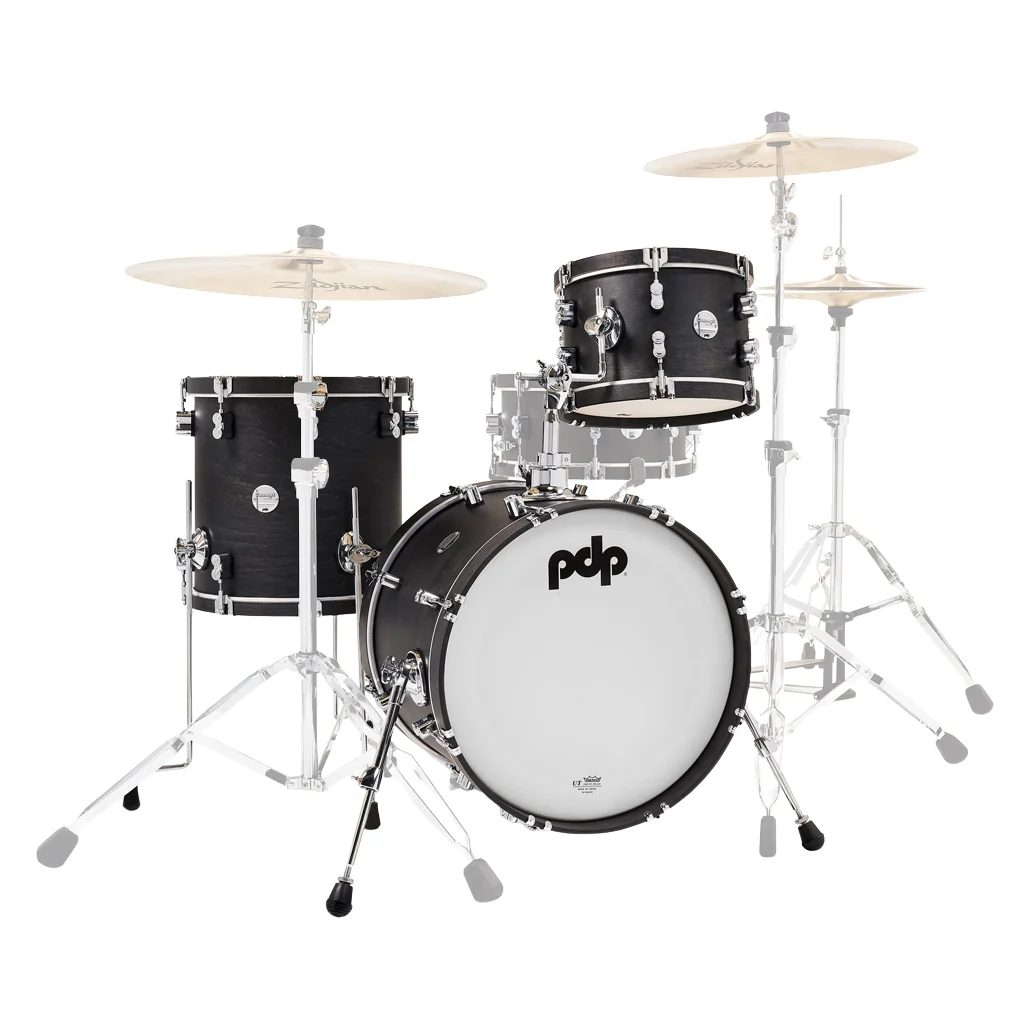 PDP Concept Maple Classic Bop 3-piece Shell Pack - Ebony Stain with Ebony Hoops