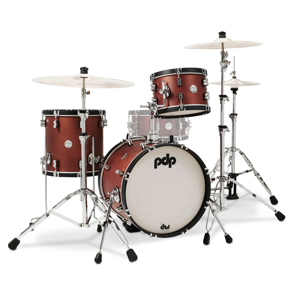 PDP Concept Maple Classic Bop 3-piece Shell Pack - Oxblood with Ebony Hoops