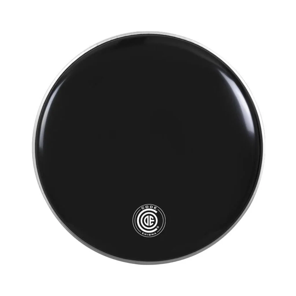 Code Enigma Black with Dampening Ring Bass Reso Drumhead- 18 inches