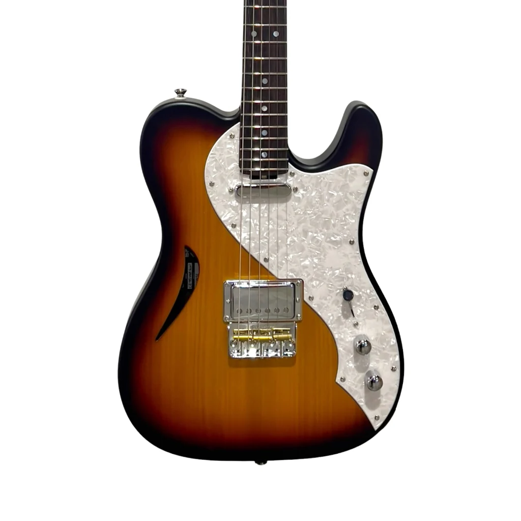 Cole Clark Culprit 3 HS MOP Plate Hollow Body Electric Guitar - Sunburst