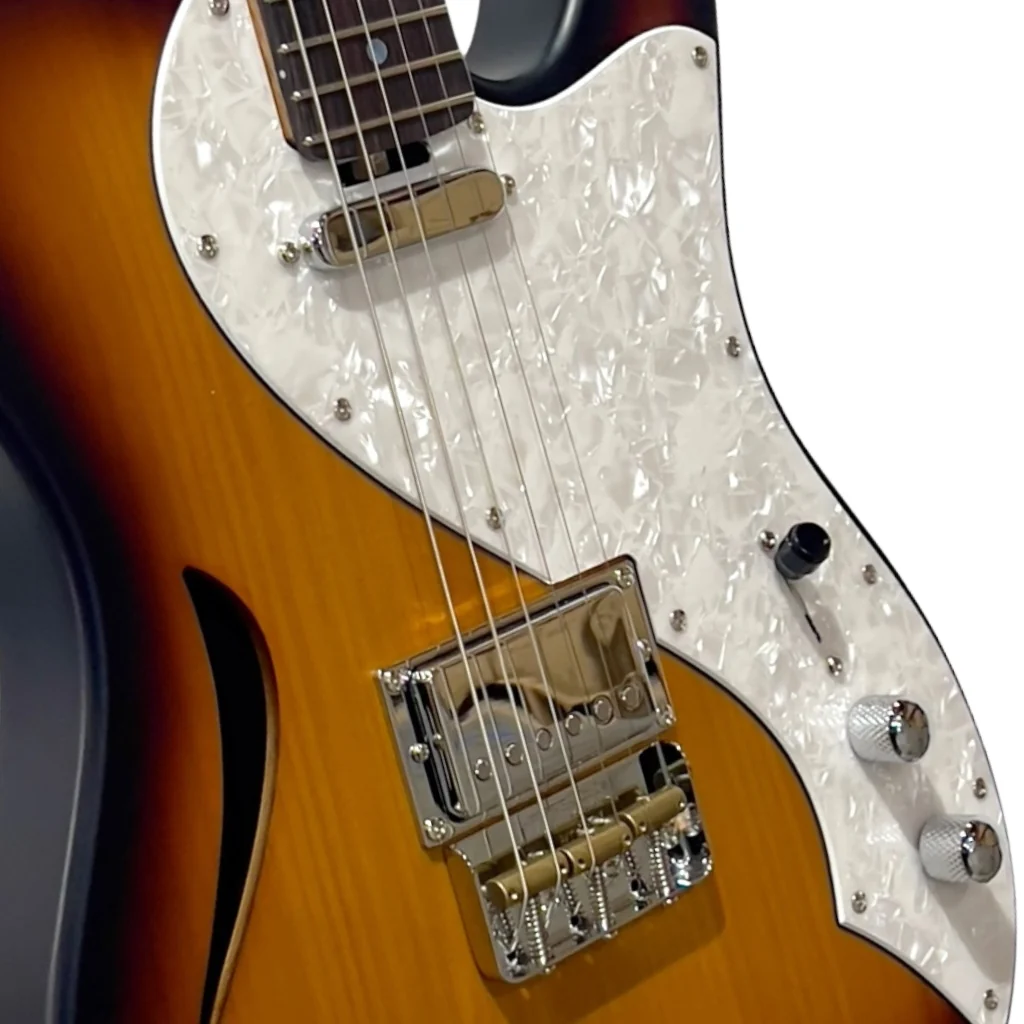 Cole Clark Culprit 3 HS MOP Plate Hollow Body Electric Guitar - Sunburst - Image 7