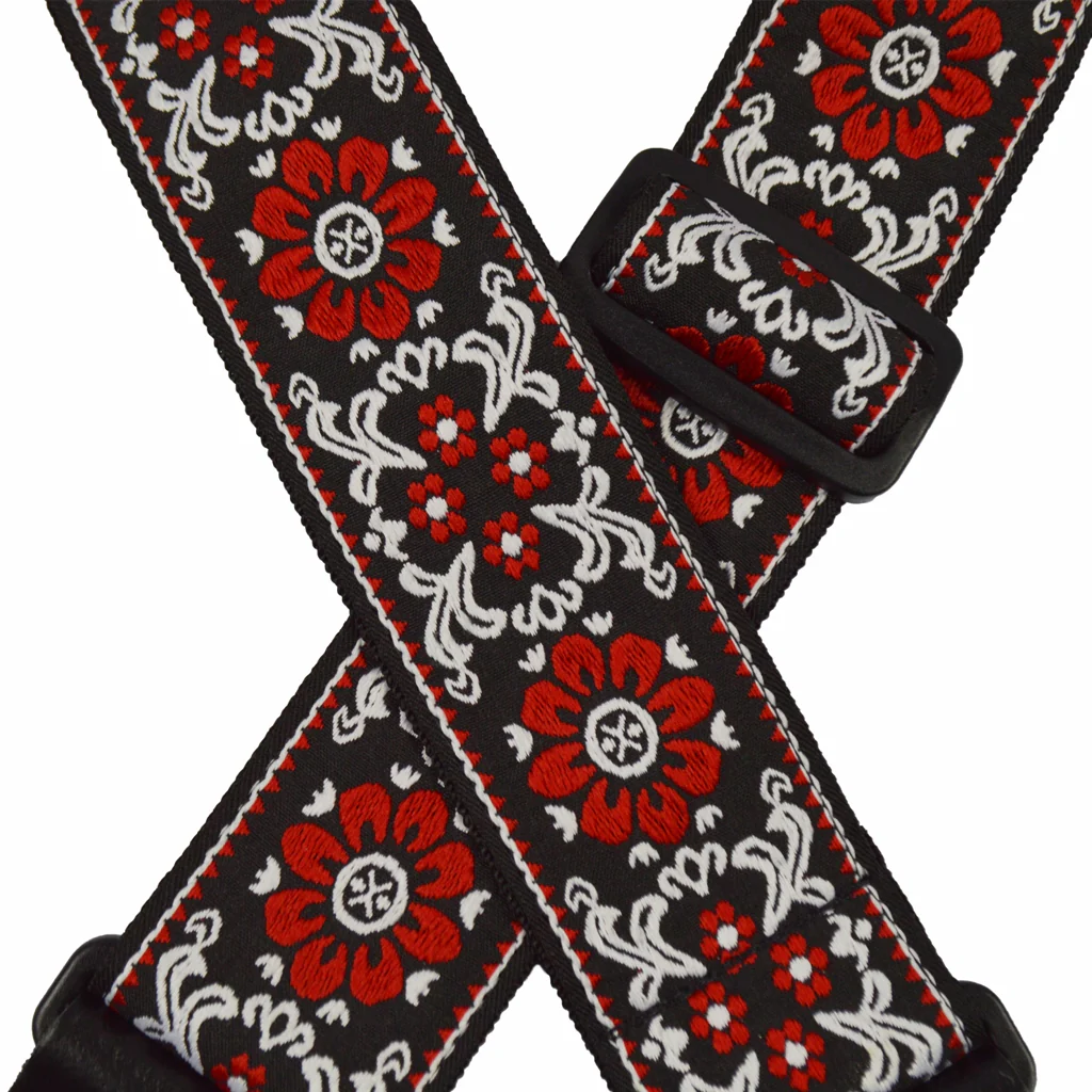 Colonial Leather - Jacquard Rag Strap - Red Flower - Image 2