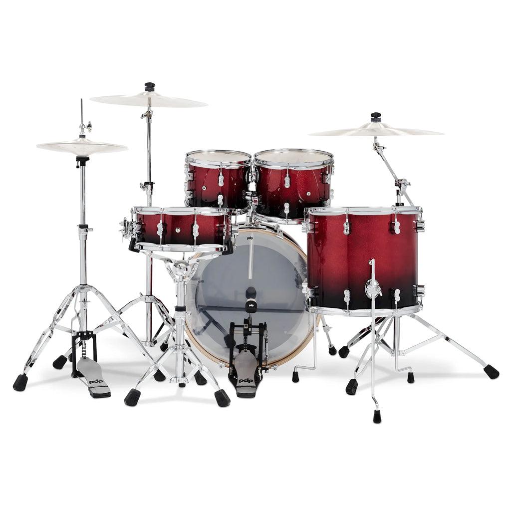 PDP Concept Maple 5-piece Shell Pack - Red To Black Sparkle Fade - Image 2