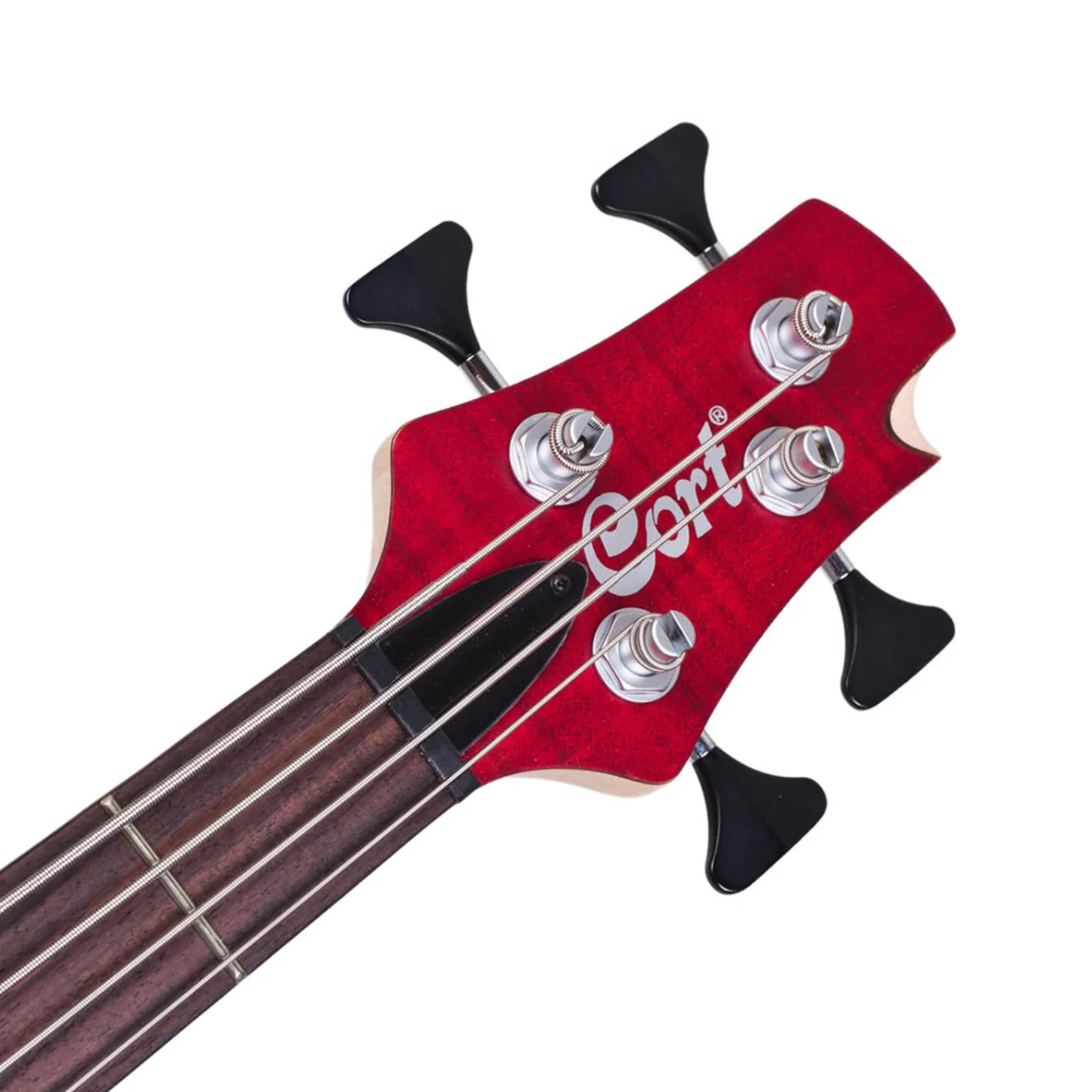Cort A4 Plus FMMH Bass Guitar - Open Pore Black Cherry - Image 4