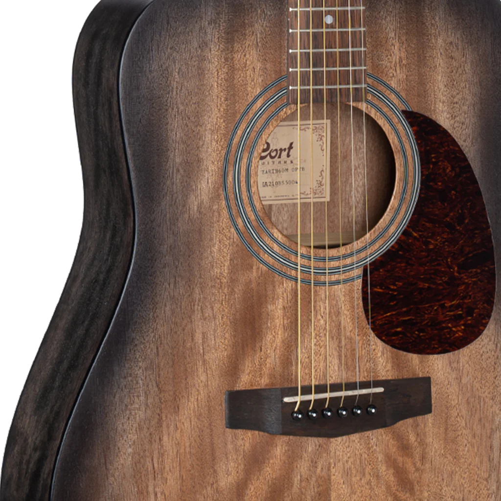 Cort Earth 60M Open Pore Mahogany Transparent Black Burst - Image 4