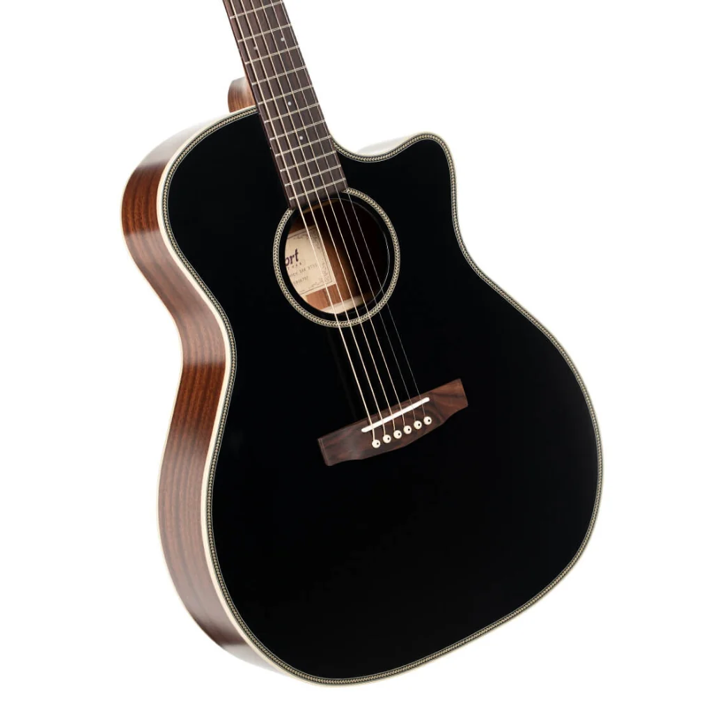 Cort Essence GA4 Acoustic Guitar - Black Top Semi Gloss - Image 10