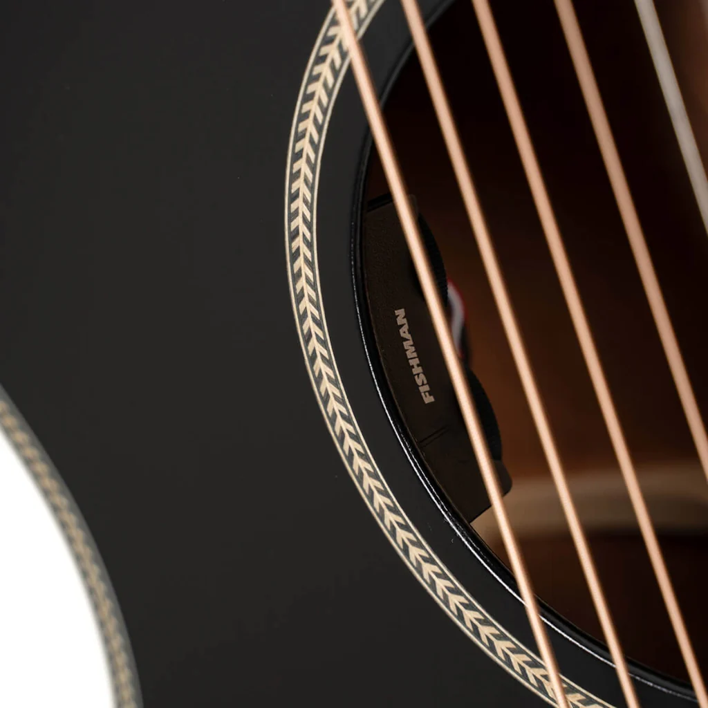 Cort Essence GA4 Acoustic Guitar - Black Top Semi Gloss - Image 7