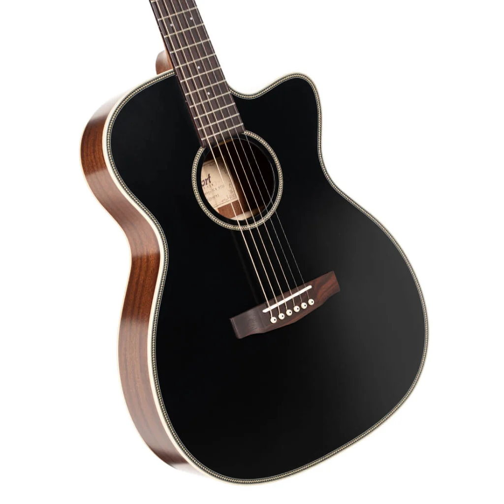 Cort Essence OC4 Acoustic Guitar - Black Top Semi Gloss - Image 10
