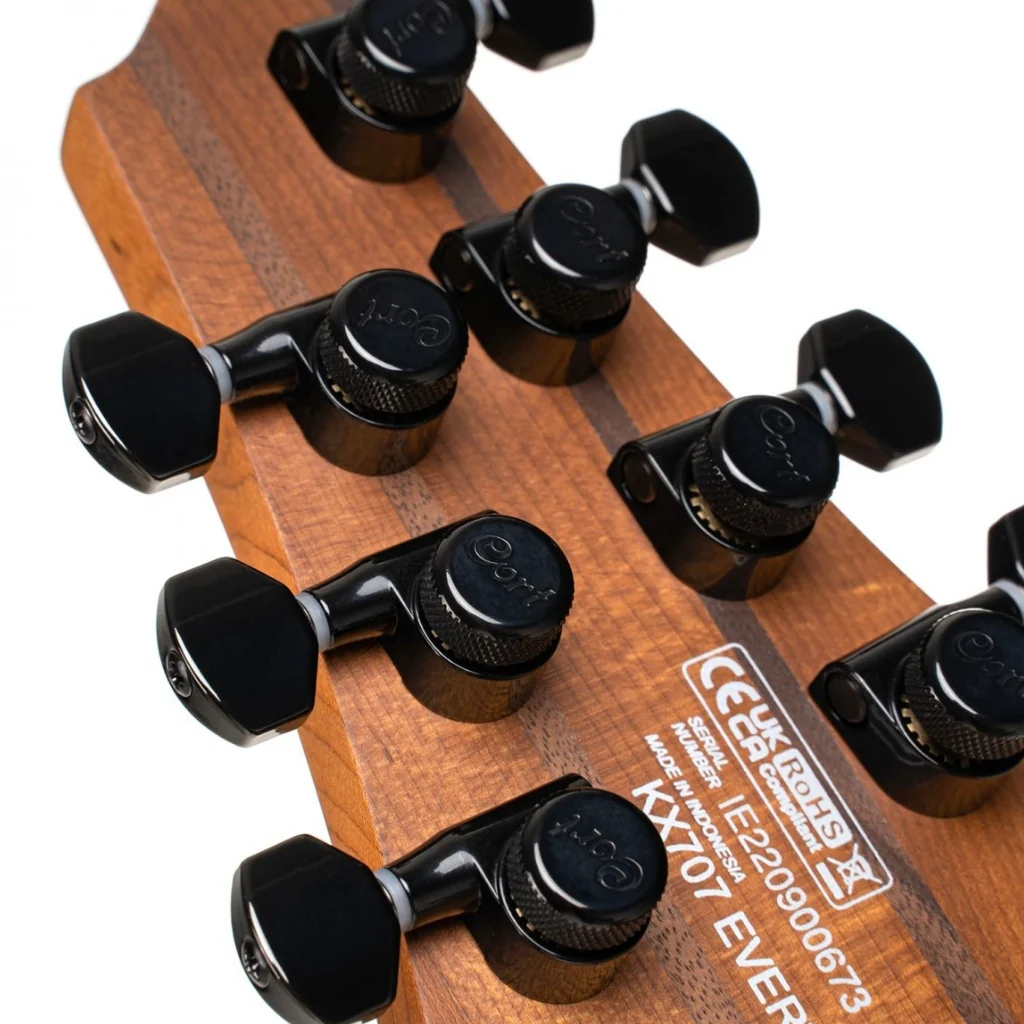 Cort KX707 Evertune 7 String Open Pore Black with Bag - Image 6