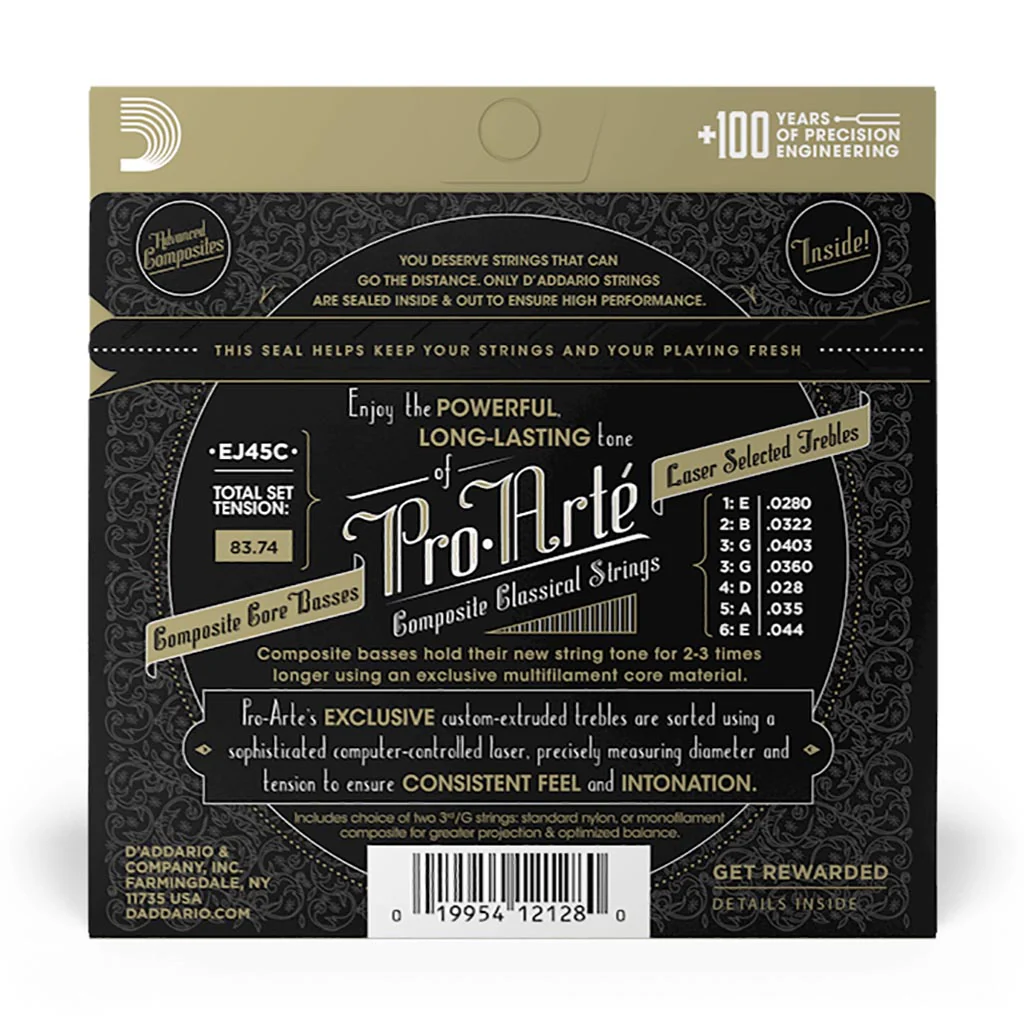 D'Addario - EJ45C - Pro Arte Nylon Composite 28-44 - Classical Guitar Strings - Image 2