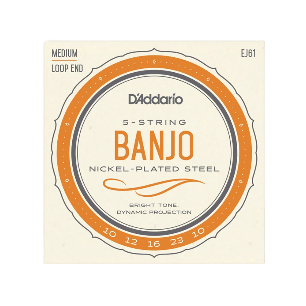 D'Addario EJ61 5-String Banjo Strings, Nickel, Medium 10-23