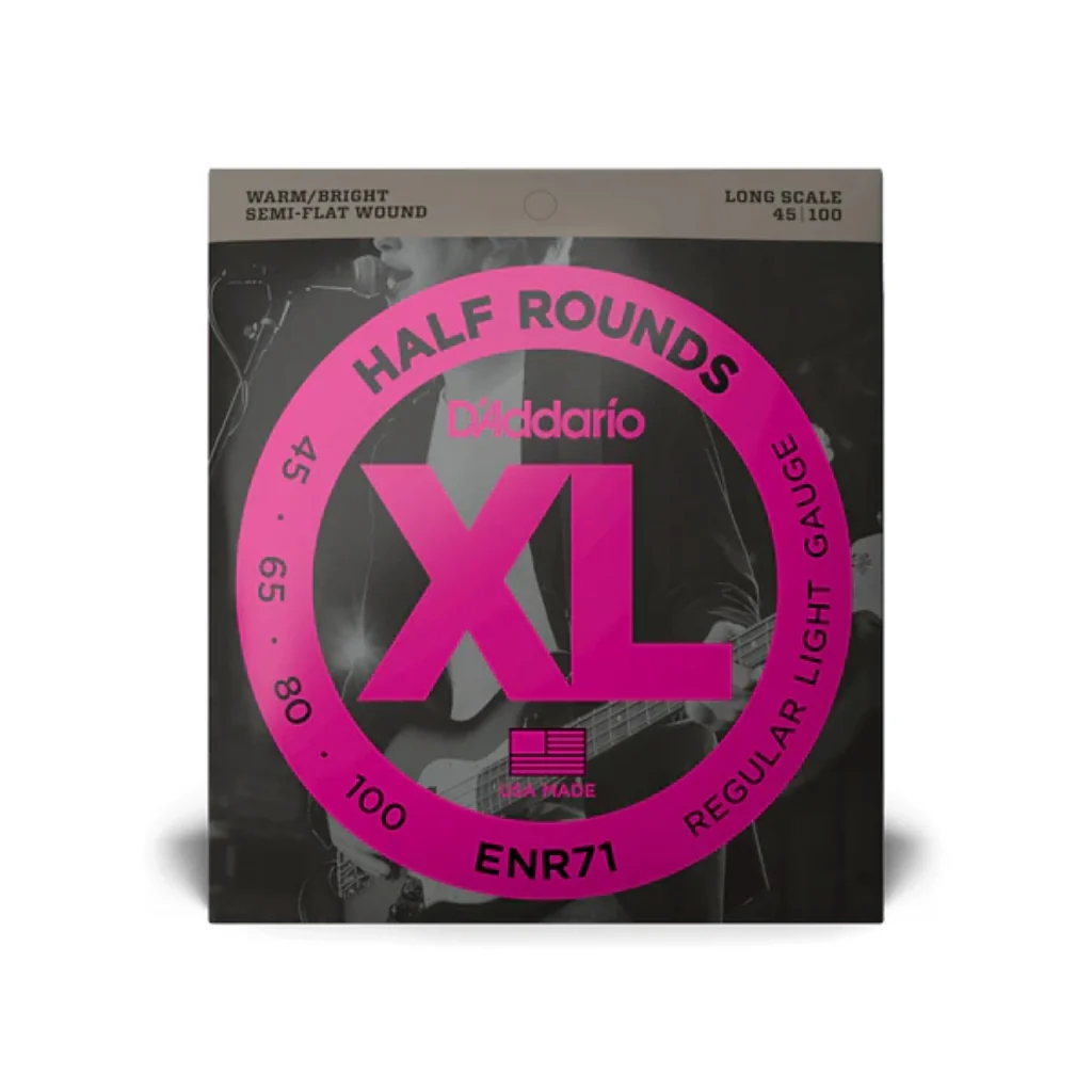D'Addario ENR71 Semi-Flatwound Bass Guitar Strings - .045-.100 Regular Light Long Scale - Image 2