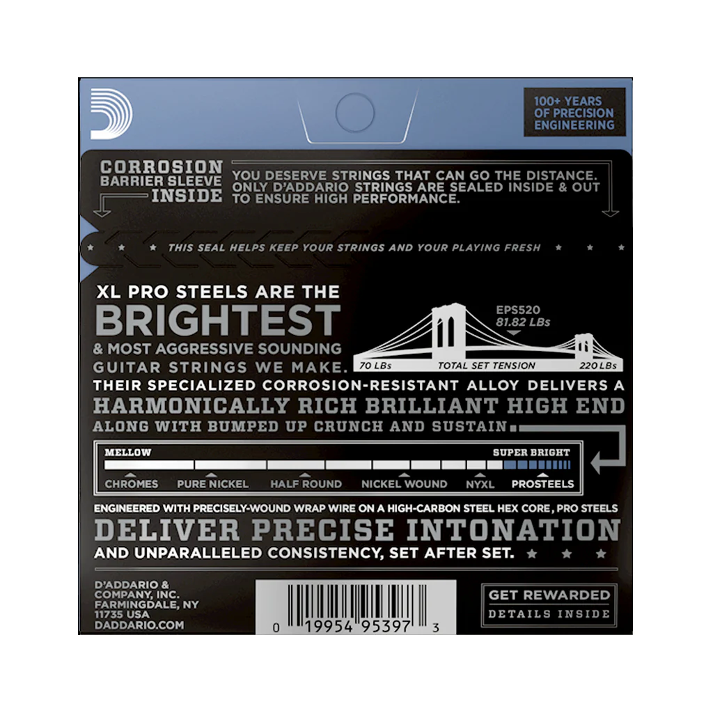 D'addario EPS520 Prosteels Electric Guitar Strings 9-42 - Image 2