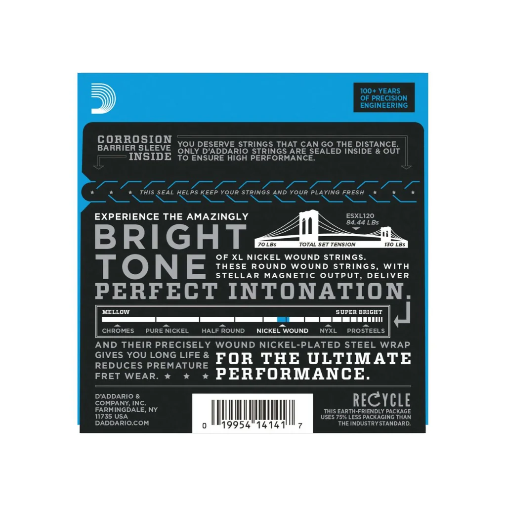 D'Addario ESXL120 XL Double Ball End Nickel Wound Electric Guitar Strings - .009-.042 Super Light - Image 2