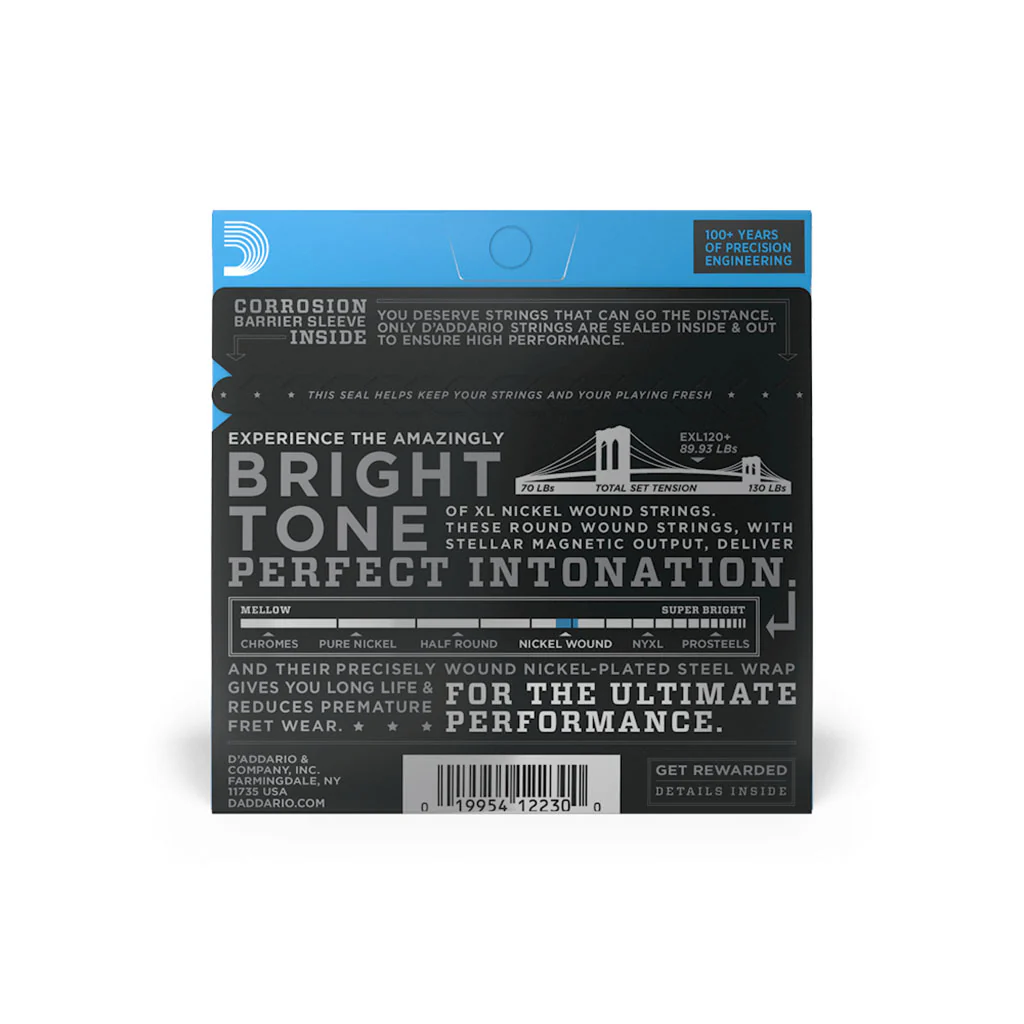 D'Addario EXL120+ Nickel Wound Electric Guitar Strings 9.5-44 Super Light Plus - Image 2