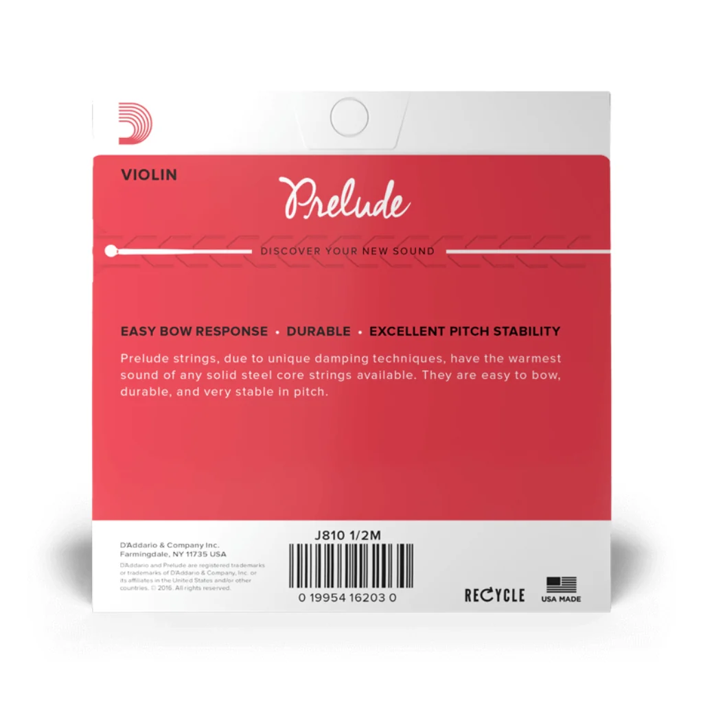 D'Addario J810 Prelude Violin String Set - 1/2 Scale, Medium Tension - Image 3