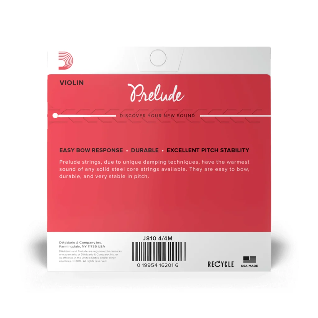 D'Addario J810 Prelude Violin String Set - 4/4 Scale, Medium Tension - Image 3