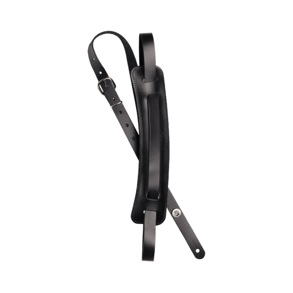 D'Addario John Lennon Signature Strap - Black Leather w/Pad