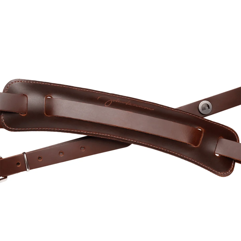 D'Addario John Lennon Signature Strap - Brown Leather w/Pad - Image 2