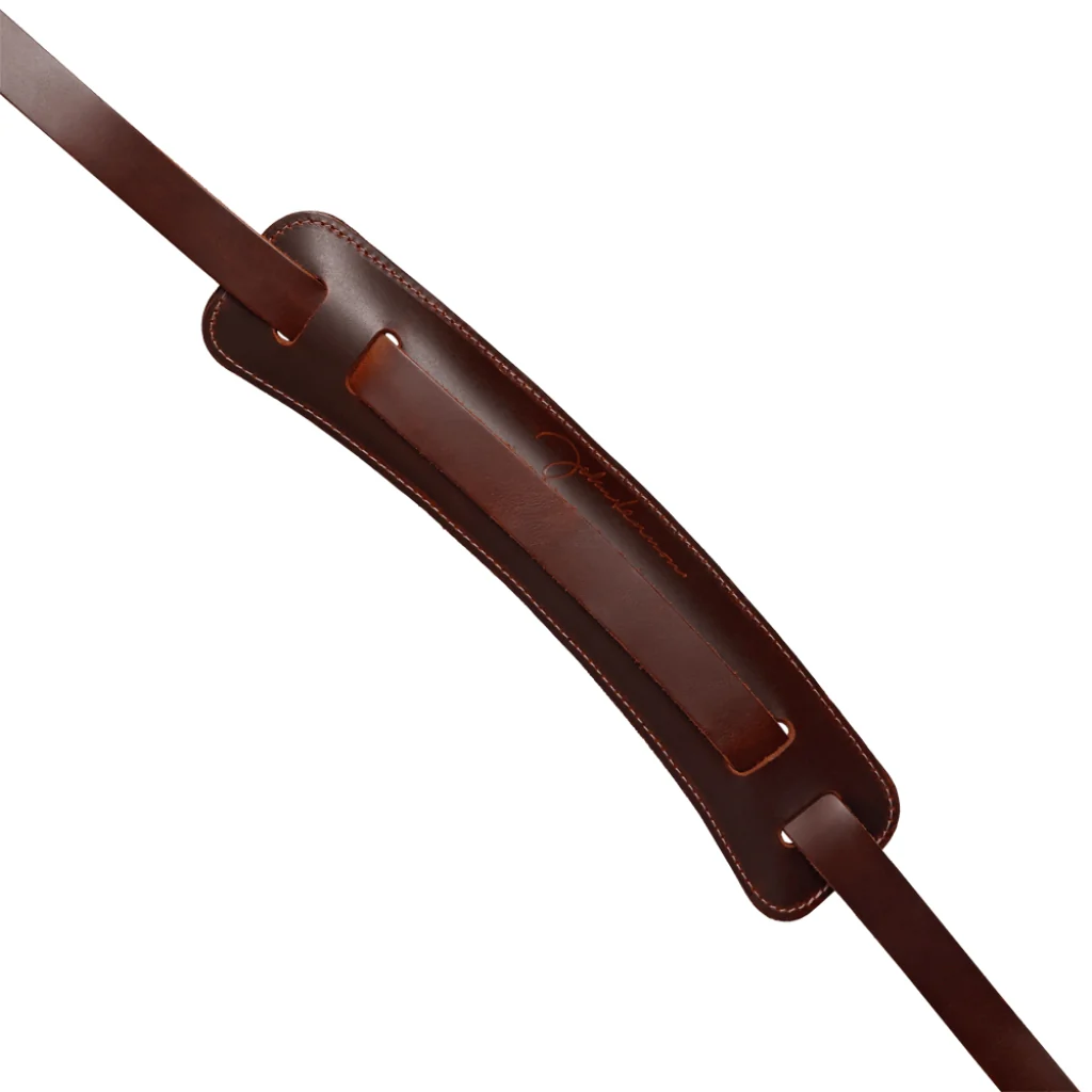 D'Addario John Lennon Signature Strap - Brown Leather w/Pad - Image 3