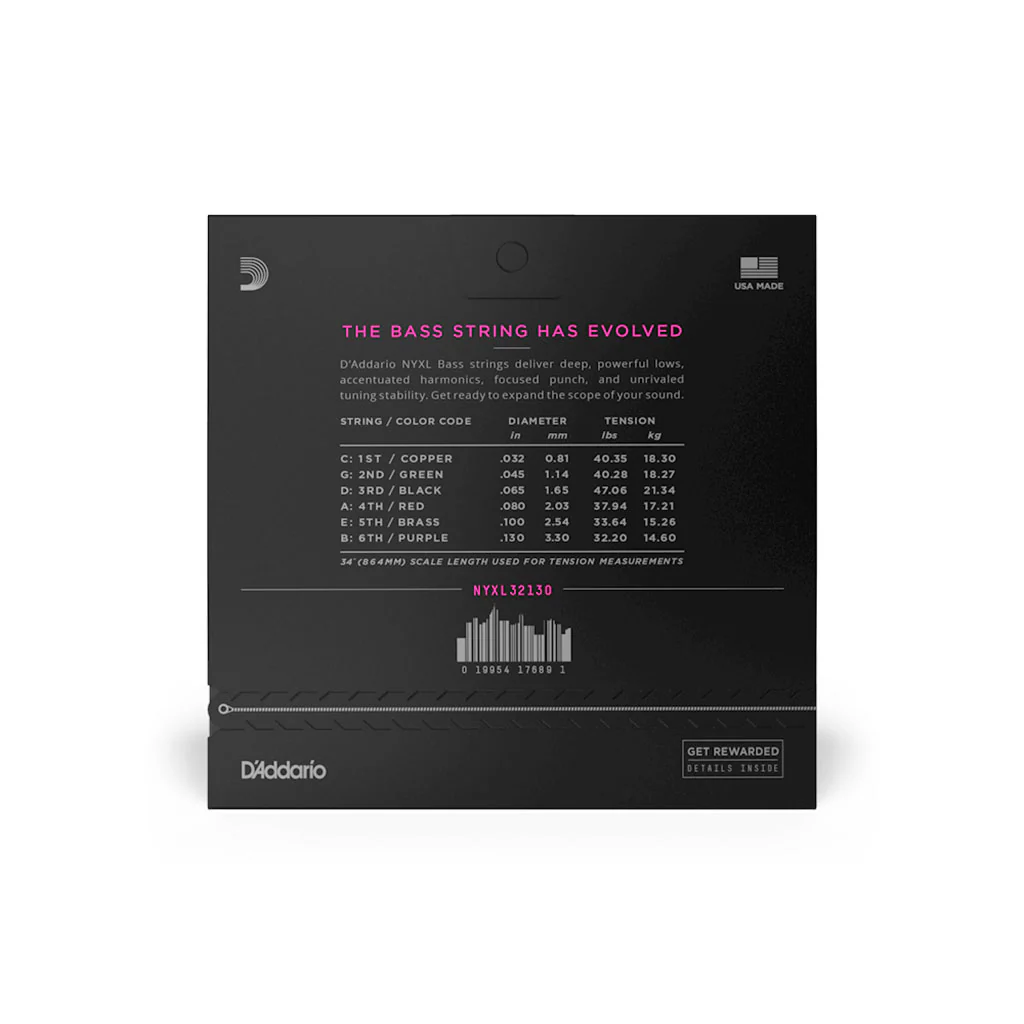 D'Addario - NYXL32130 Regular Light Long Scale 6-String Bass Strings, 32-130 - Image 3