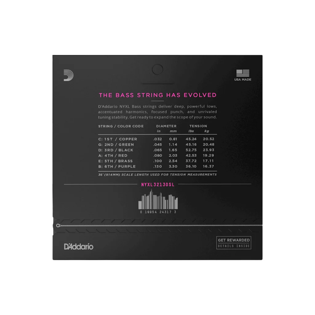 D'Addario NYXL32130SL NYXL Super Long 6-string Bass Strings - .032-.130 - Image 3