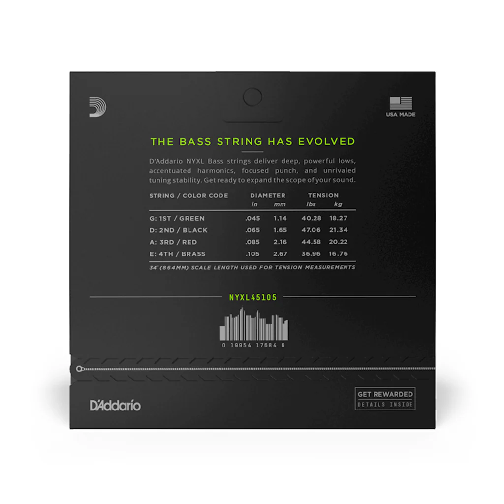 D'Addario NYXL45105 Nickel Wound Bass Guitar Strings, Light Top / Med Bottom, 45-105, Long Scale - Image 3