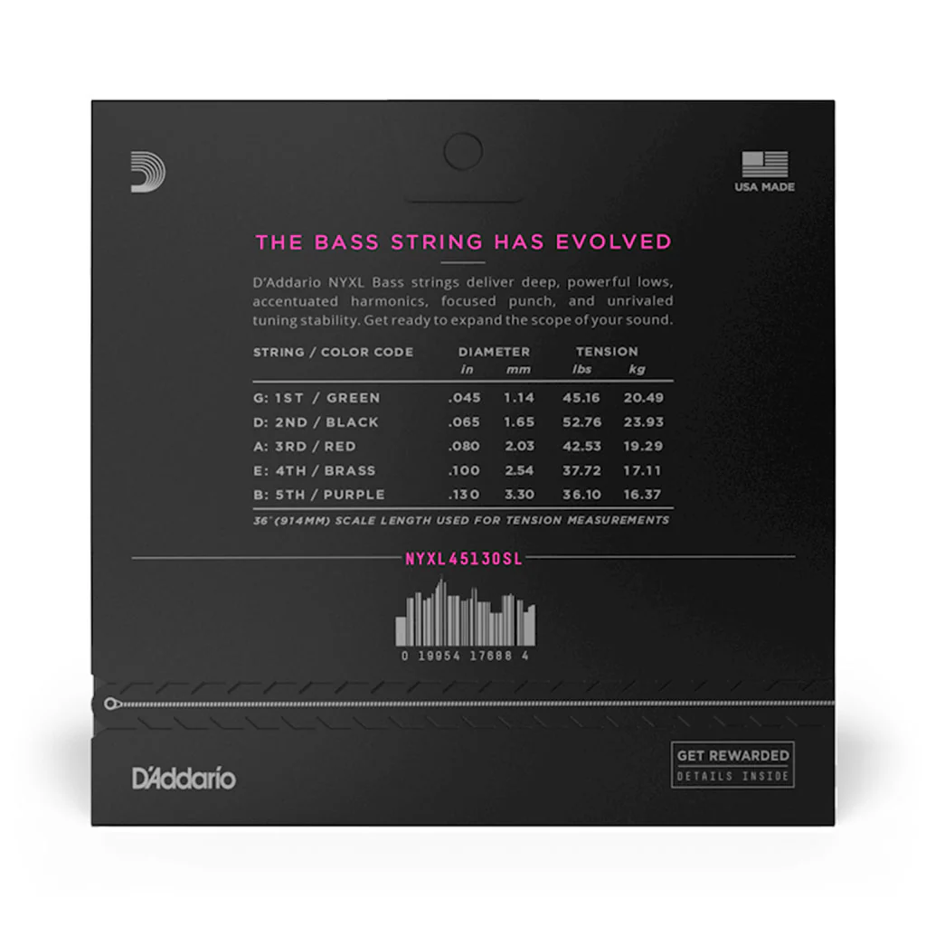 D'Addario - NYXL45130SL 45-130 Regular Light Super Long Scale 5-String Bass Strings - Image 3