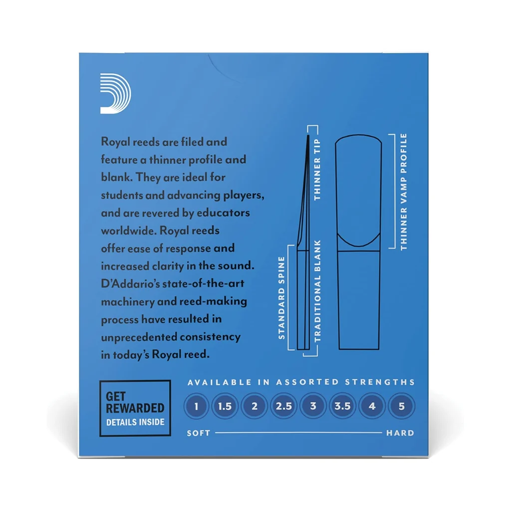 D'Addario Royal Bb Clarinet Reeds - 3.0, 10-pack - Image 3